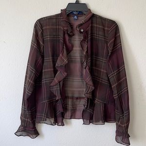 CHAPS. Size PM. Color brown, 100% polyester